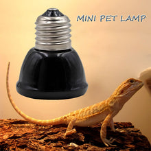 Load image into Gallery viewer, Mini Black Pet Heating lamp Infrared Ceramic Emitter Heat Light Bulb Pet Brooder Chickens Reptile Lamp 25/50/ 75/100W
