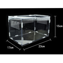 Load image into Gallery viewer, Transparent Acrylic Reptile Box for Spiders Tortoise Lizard Breeding Insect Box Vents Sliding Small Pet Terrarium Vivarium
