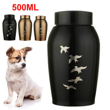 Load image into Gallery viewer, Gold/Black Stainless steel Urns Pets Dog Cat Birds Mouse Cremation Ashes Urn Keepsake Casket Columbarium Pets Memorials
