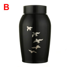 Load image into Gallery viewer, Gold/Black Stainless steel Urns Pets Dog Cat Birds Mouse Cremation Ashes Urn Keepsake Casket Columbarium Pets Memorials
