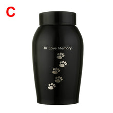 Load image into Gallery viewer, Gold/Black Stainless steel Urns Pets Dog Cat Birds Mouse Cremation Ashes Urn Keepsake Casket Columbarium Pets Memorials

