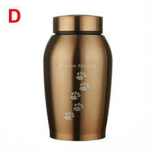 Load image into Gallery viewer, Gold/Black Stainless steel Urns Pets Dog Cat Birds Mouse Cremation Ashes Urn Keepsake Casket Columbarium Pets Memorials
